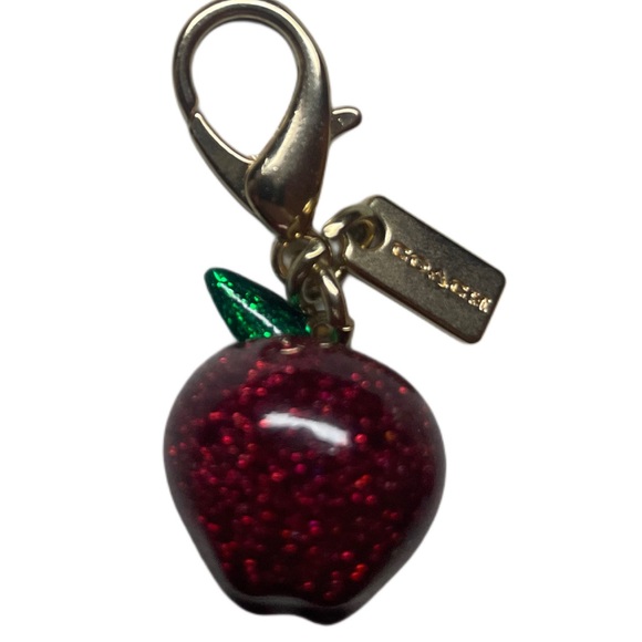 Coach Red Glitter Apple Keychain Mini - Picture 1 of 1